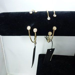 2 SETS GOLD RHINESTONE CUFF BRACELETS BY ALI KHAN